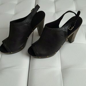 Brown studded booties